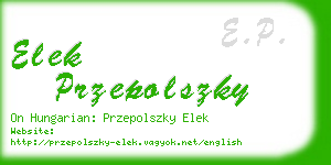elek przepolszky business card